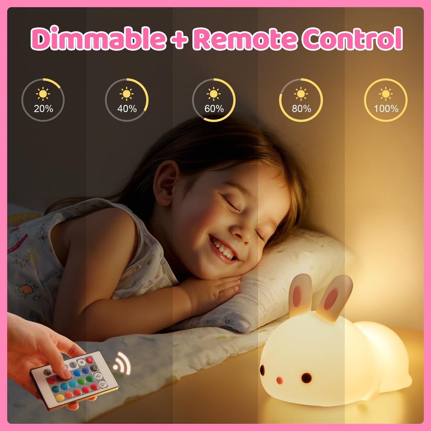 DreamBunny Glow Light – 16 Color Changing Silicone Night Lamp for Kids