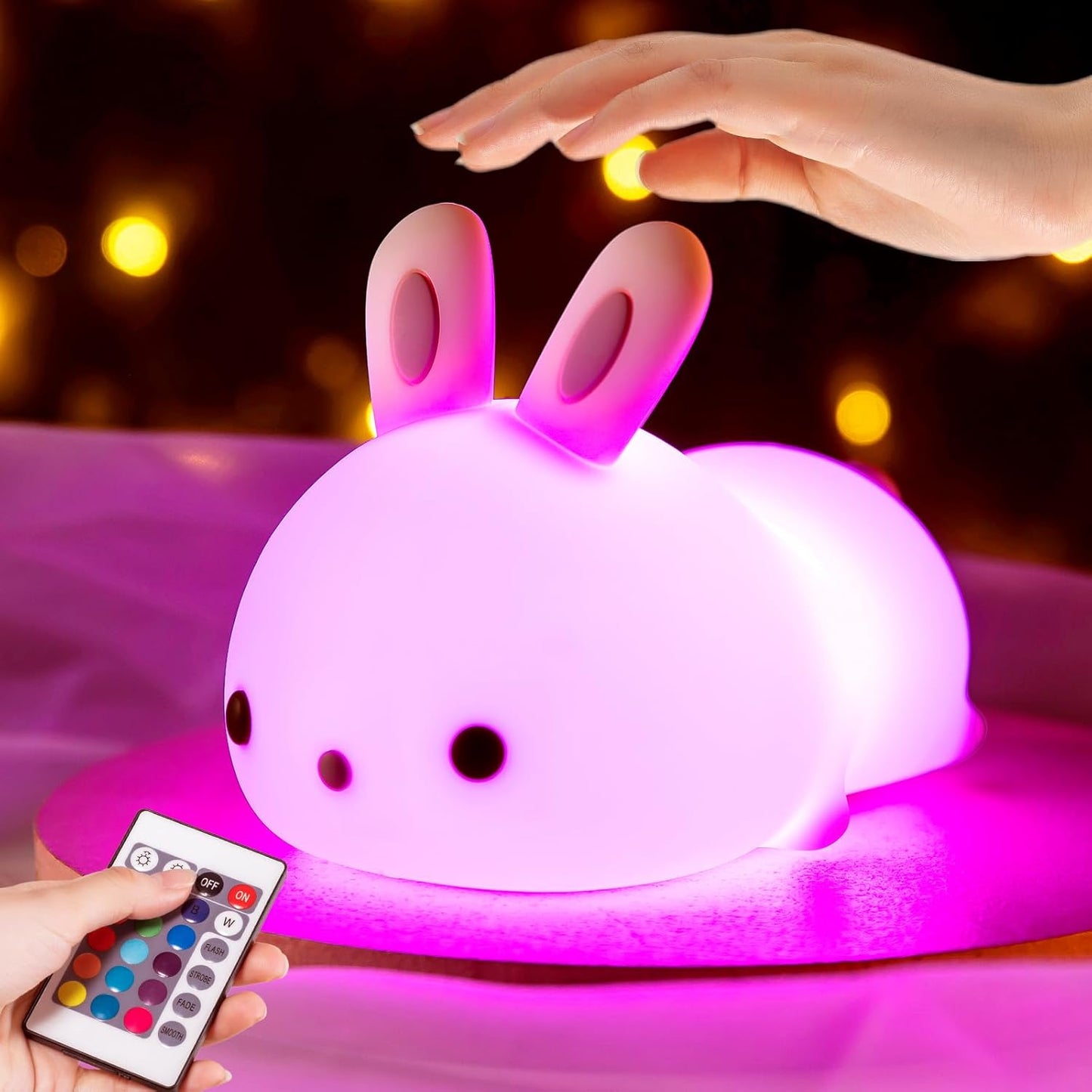 DreamBunny Glow Light – 16 Color Changing Silicone Night Lamp for Kids